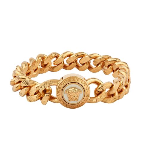 gold versace bracelet mens|Versace medusa gold bracelet.